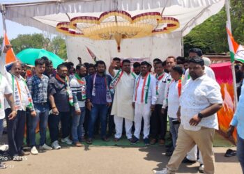 भाजपच्या हुकूमशाही पद्धती विरोधात राष्ट्रवादी युवक कॉंग्रेसचे निषेध आंदोलन