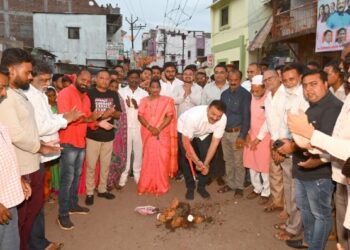 नंदूरबार येथे 60 लाखांच्या कामांचे माजी आ. शिरीष चौधरी यांच्या हस्ते भूमिपूजन