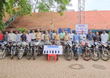 चोरीस गेलेल्या १५ मोटारसायकल व ६ मोबाईल हस्तगत, दोघांना अटक ; नंदुरबार शहर पोलीस ठाण्याची कारवाई