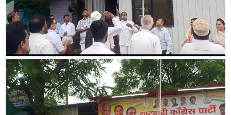 तळोदा येथे राष्ट्रवादीतर्फे ध्वजारोहण