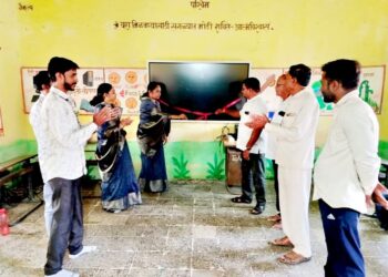 भालेर जि.प. शाळेत टीव्ही संचाचे उद्घाटन