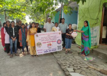 रासेयोतर्फे पुरूषोत्तमनगर येथे अमृत कलश यात्रा