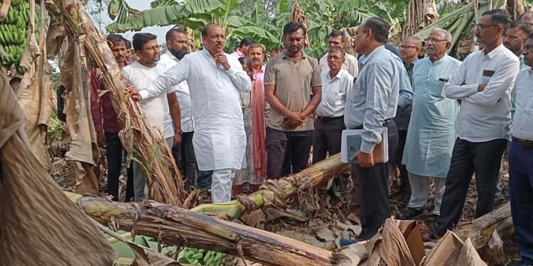 अवकाळी पावसात नुकसानग्रस्त शेतकऱ्यांना मदतीसाठी शासनाकडे पाठपुरावा करणार : आदिवासी विकास मंत्री डॉ. विजयकुमार गावित
