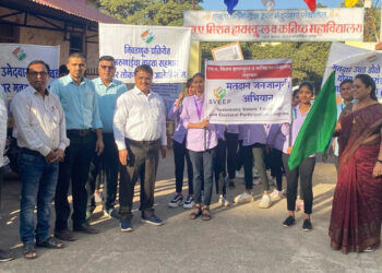 एस. ए. मिशन हायस्कूलतर्फे मतदान जनजागृती