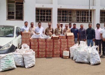 अवैध दारुची निर्मिती व वाहतूक करणाऱ्यांवर कारवाई करीत 9 लाखाचा मुद्देमाल जप्त