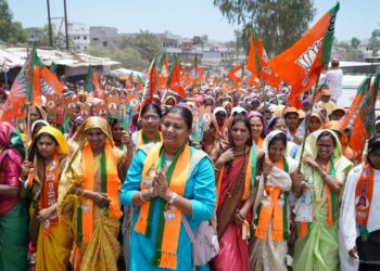 काँग्रेसच्या फसवणुकीला बळी न पडता आदिवासी बांधवांनी विकासनितीला साथ द्यावी; मोलगीतील भव्य प्रचार सभेत नेत्यांचे आवाहन