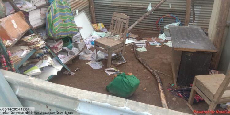 नर्मदा किनाऱ्यावरील जीवन शाळांचे पावसामुळे नुकसान