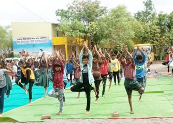 क .पू. पाटील माध्यमिक विद्यालयातआंतरराष्ट्रीय योग दिवस उत्साहात साजरा