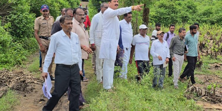 नुकसानग्रस्त पिकांची आ. राजेश पाडवी यांनी बांधावर जाऊन केली पाहणी