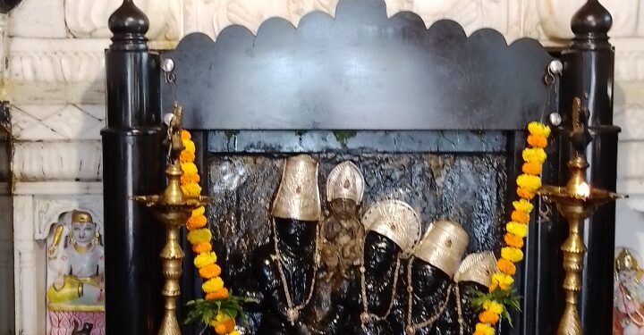 शनि अमावस्यानिमित्त शनिमांडळ येथे  शनि देवाच्या दर्शनासाठी भाविकांची गर्दी