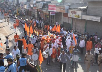 छत्रपती शिवाजी महाराज जयंती निमित्त “जय शिवाजी जय भारत” यात्रेने वेधले शहरवासीयांचे लक्ष