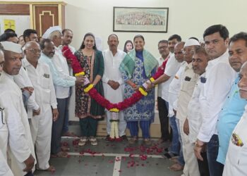 भाजपातील पुनरागमनानंतर नंदुरबार तालुक्याच्या  भाजपा पदाधिकाऱ्यांनी केले महासंसदरत्न डॉ.हिना गावित यांचे भव्य स्वागत