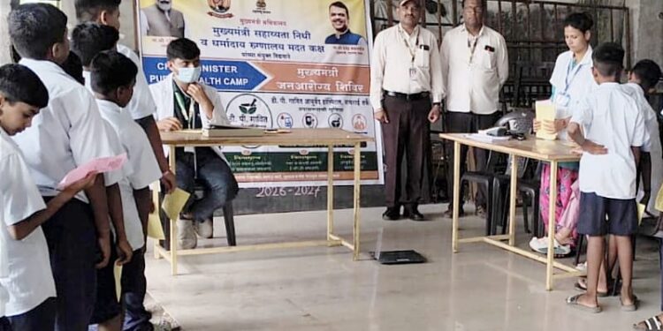 सैनिकी विद्यालयात मुख्यमंत्री जनआरोग्य शिबिरांतर्गत आरोग्य तपासणी